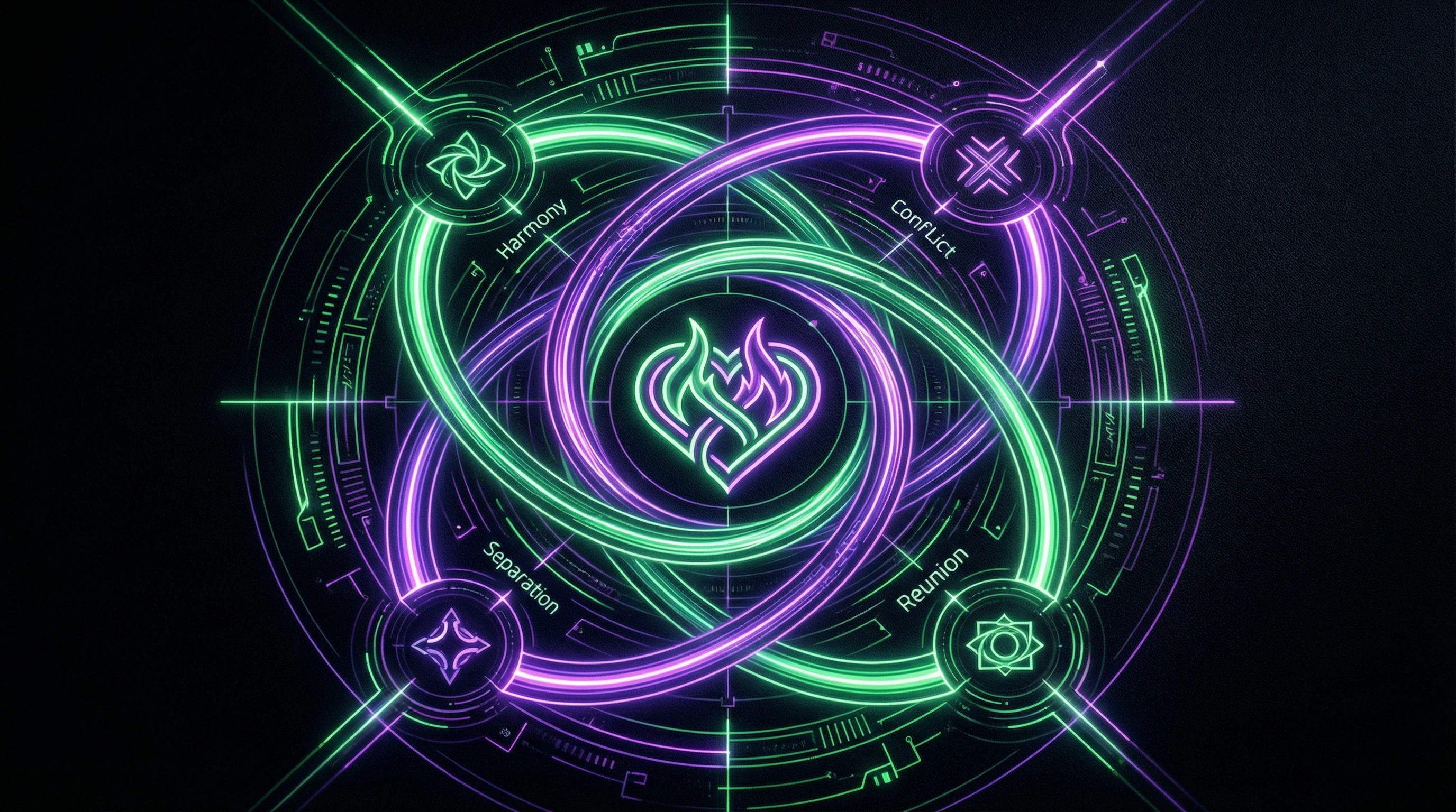 Schematic visualization of the Twin Flames myth structure with self-confirmation loops