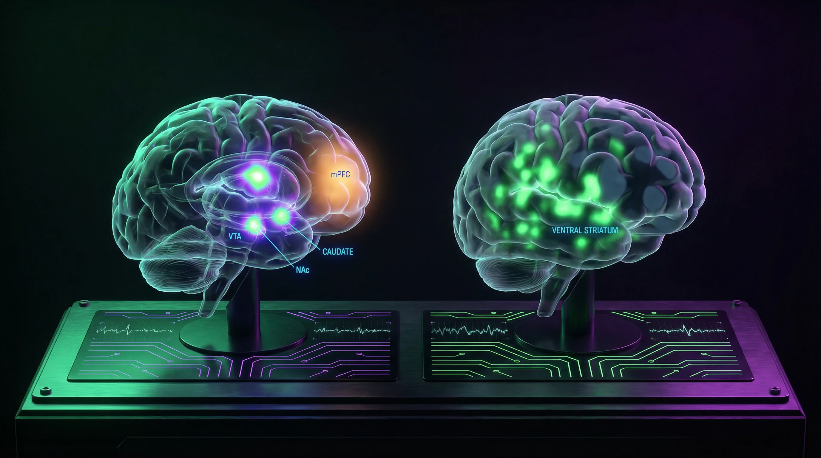 Сравнительная визуализация паттернов активации мозга при романтической любви и воздействии психостимуляторов