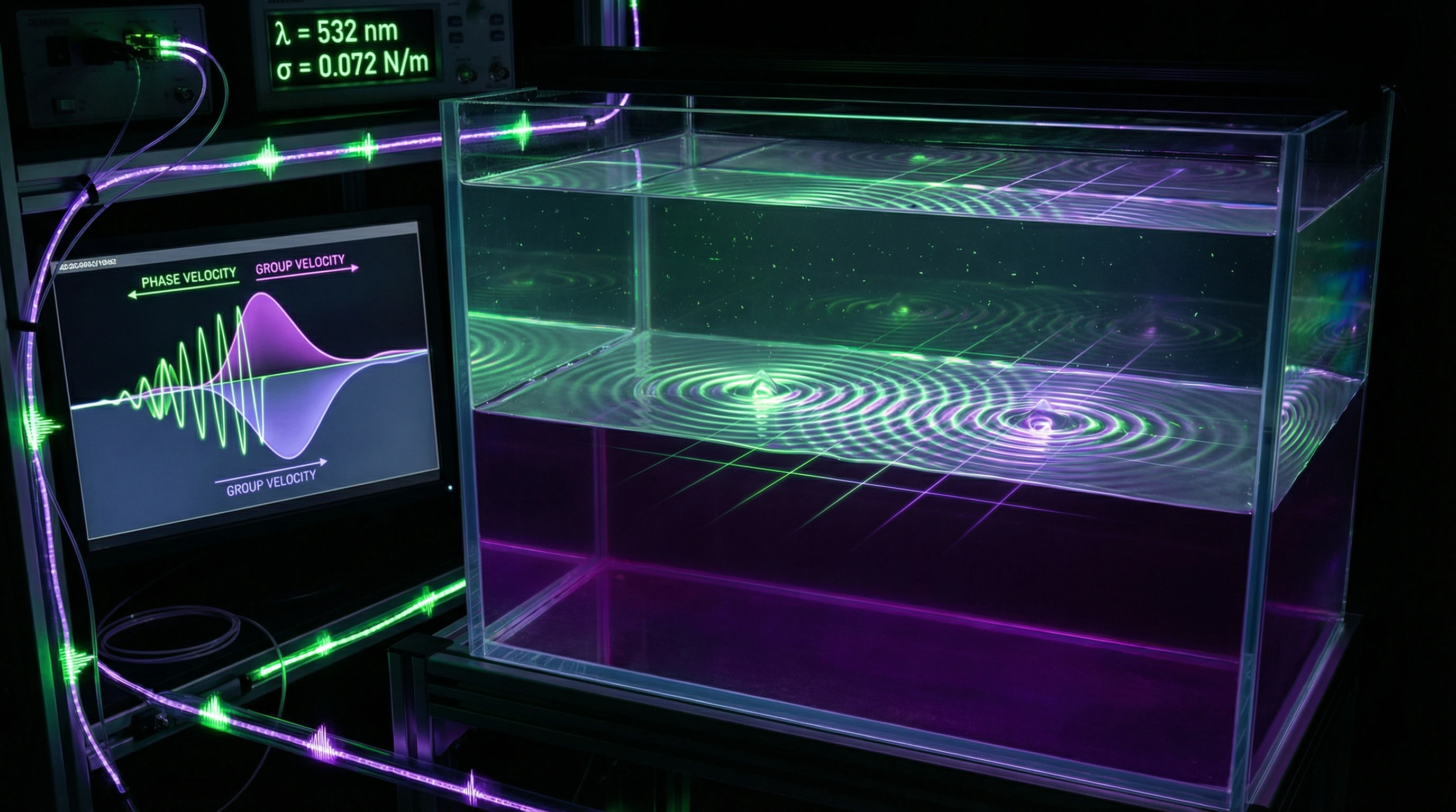 Analoges Modell der Warp-Metrik basierend auf Kapillarwellen in einer Laboranordnung