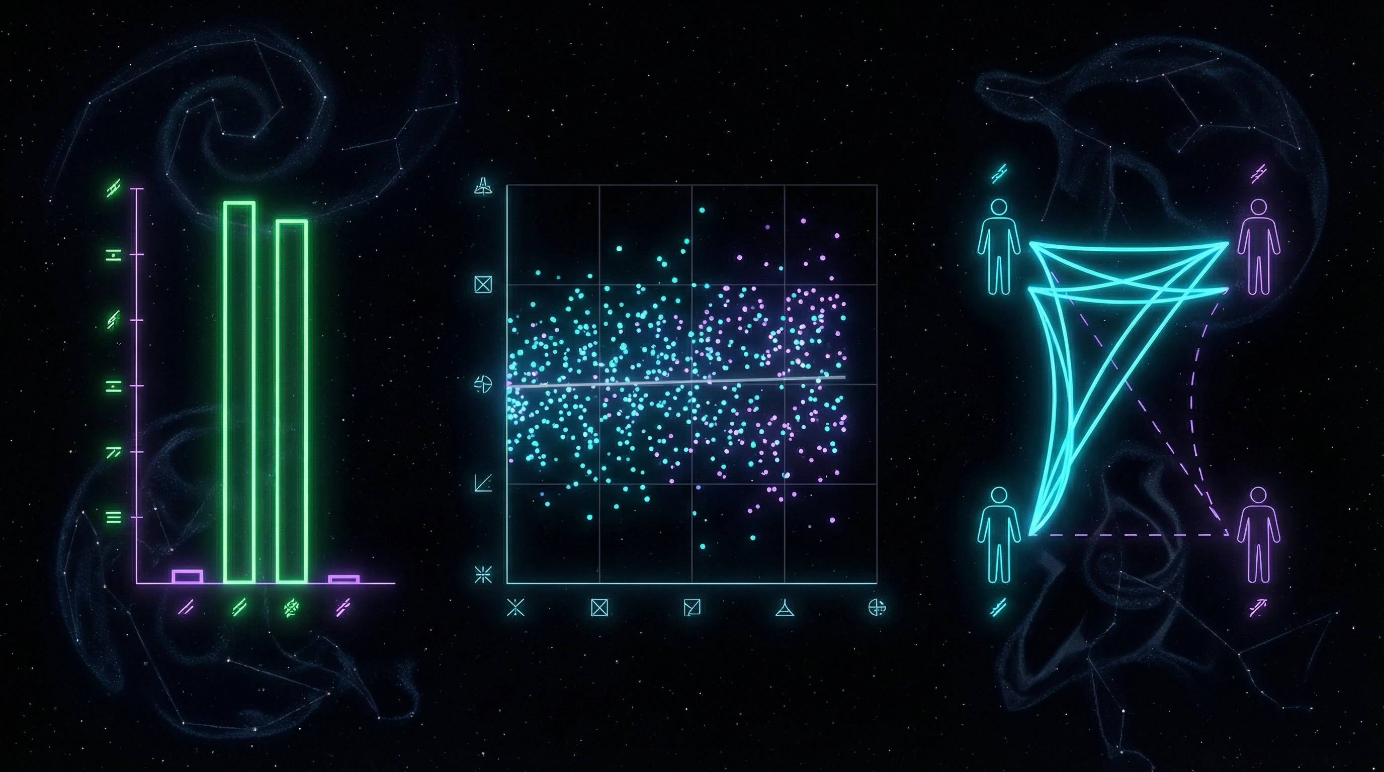 Visualization of key empirical astrology research results: Carlson's experiment, Dean's meta-analysis, twin studies