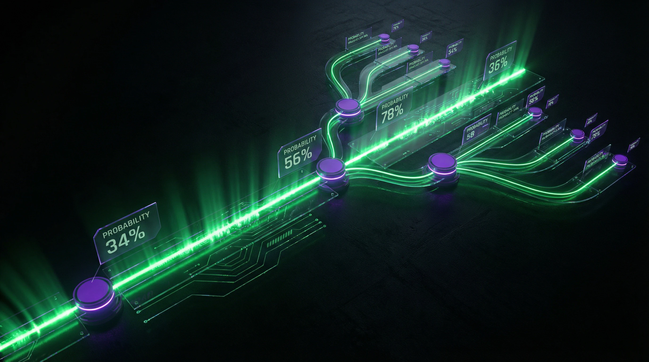Diagram with timeline and points of historical divergence