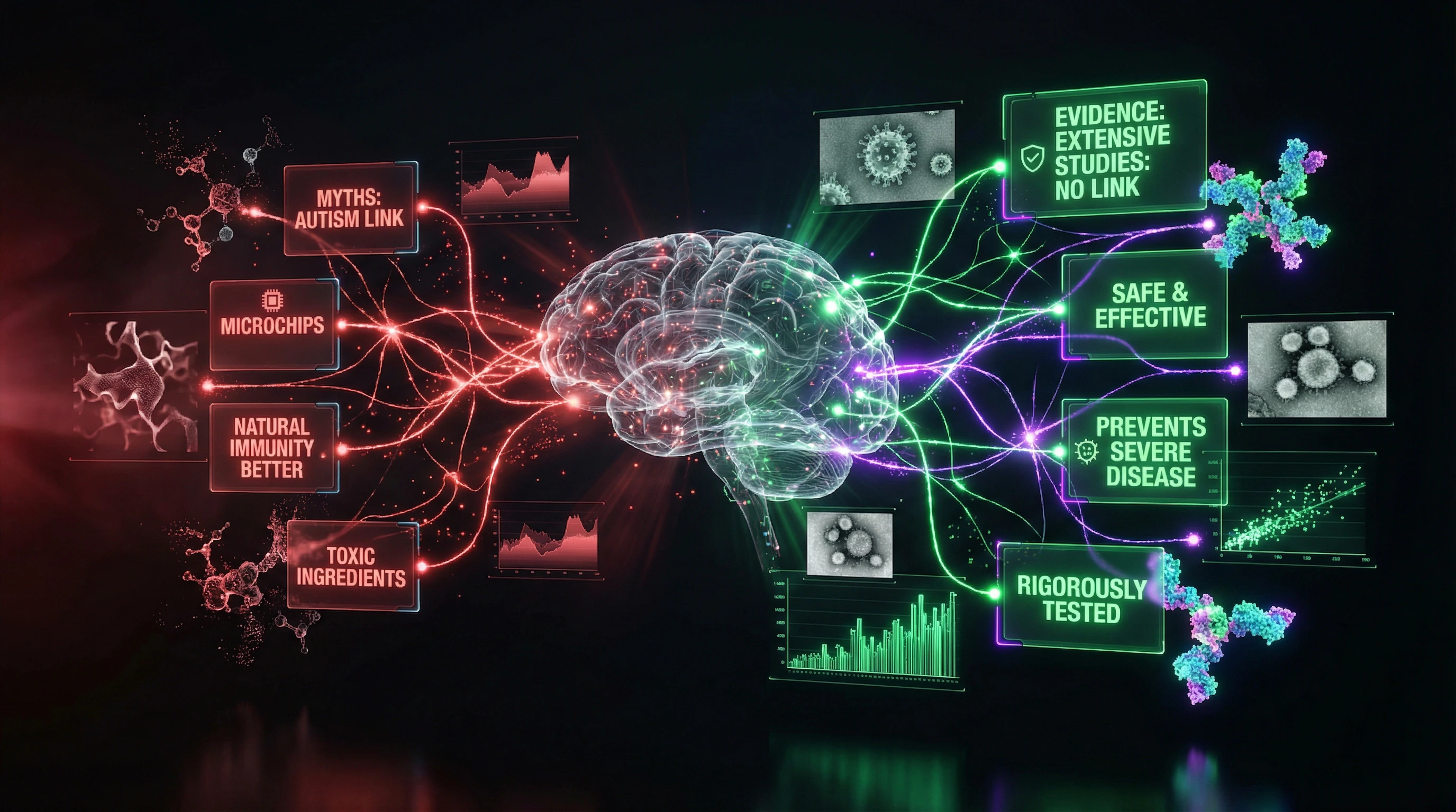 Comparative table of popular anti-vaccine myths and scientific refutations