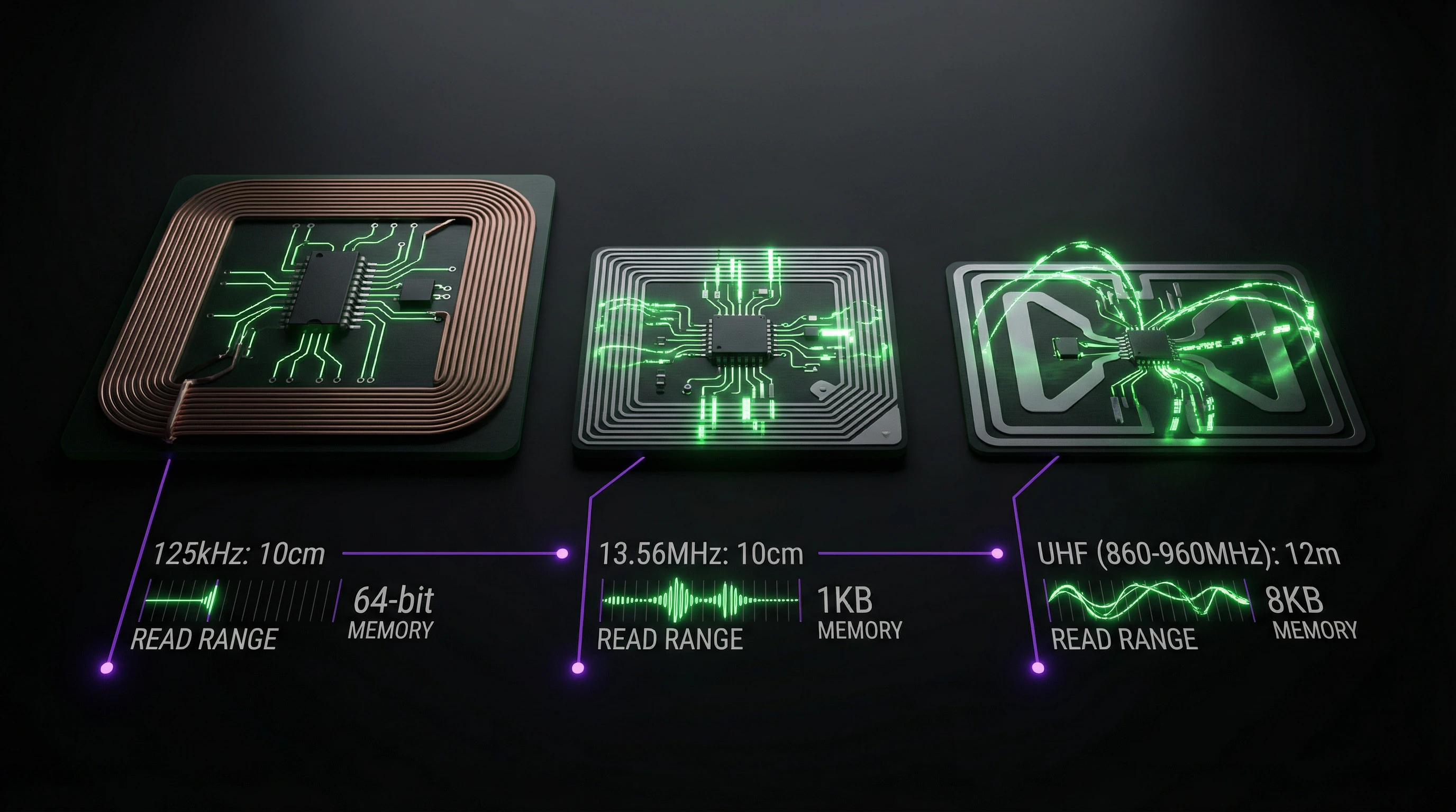 Vergleichstabelle technischer Eigenschaften von RFID- und NFC-Chips