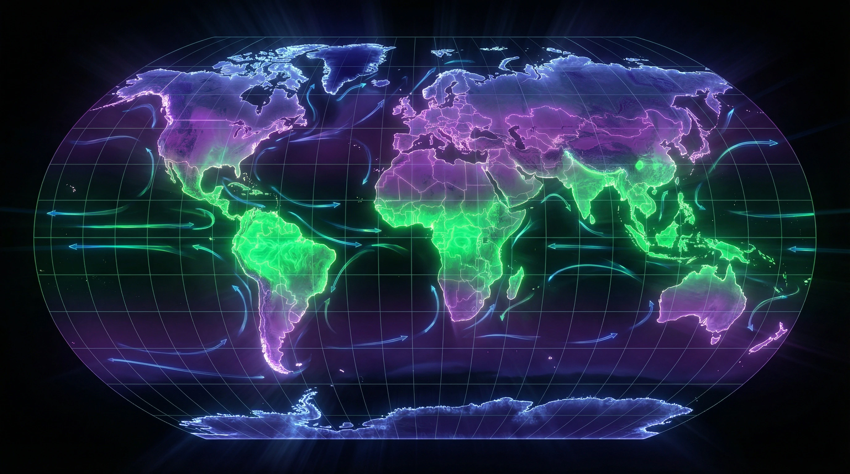 Map of Earth's major climate zones