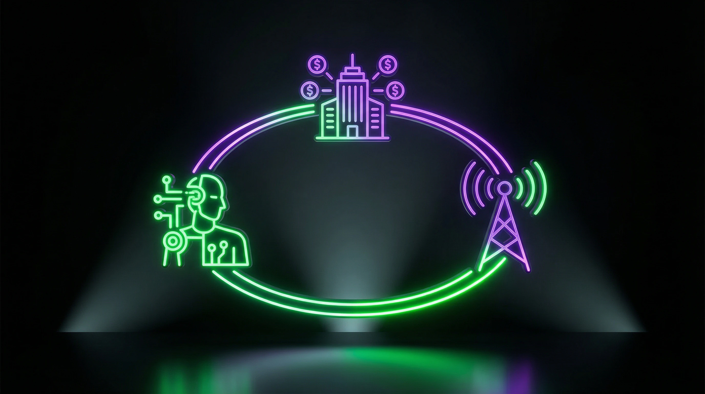 Cyclical diagram with three nodes: anthropomorphization, economic incentives, media amplification