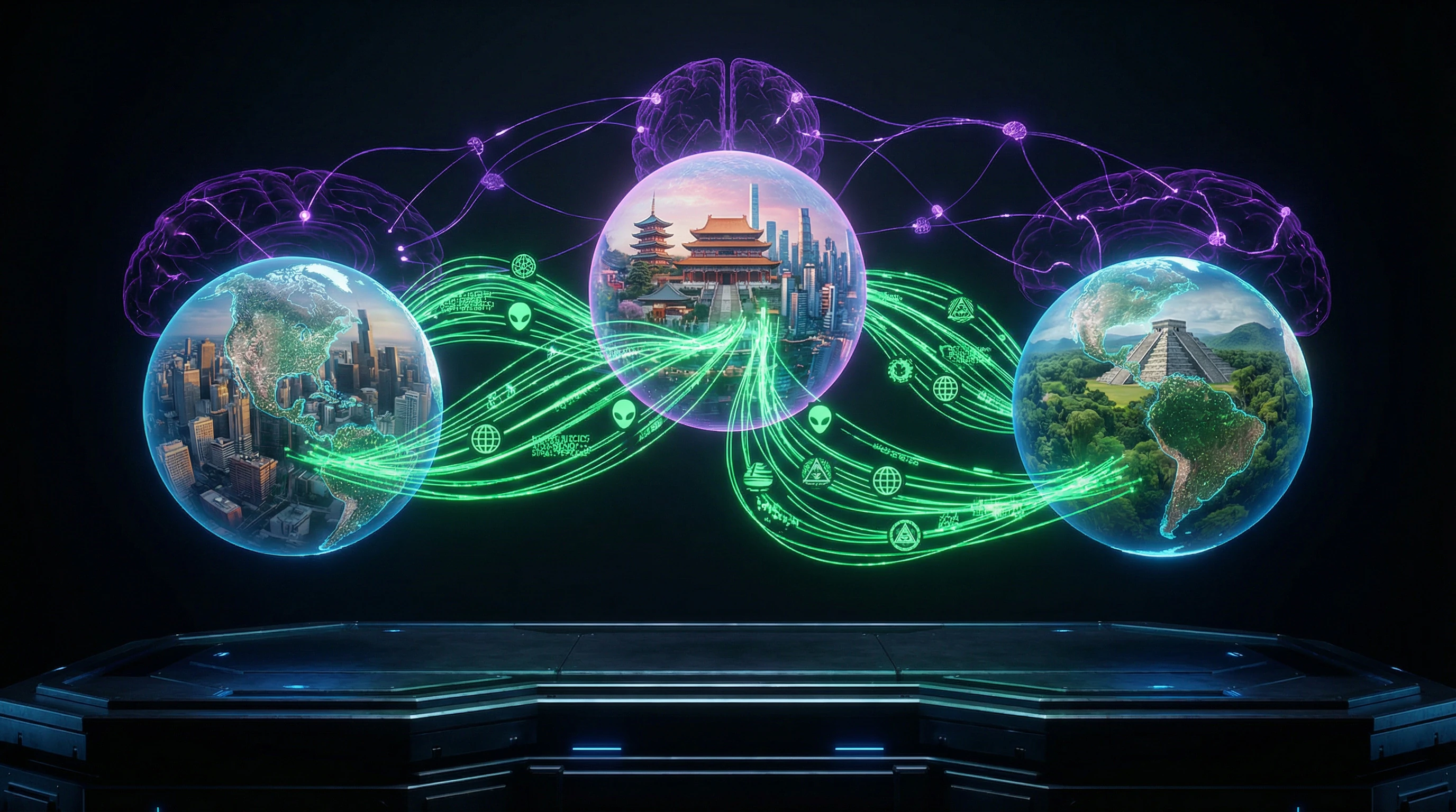 Comparative diagram of conspiracy patterns across different cultural contexts
