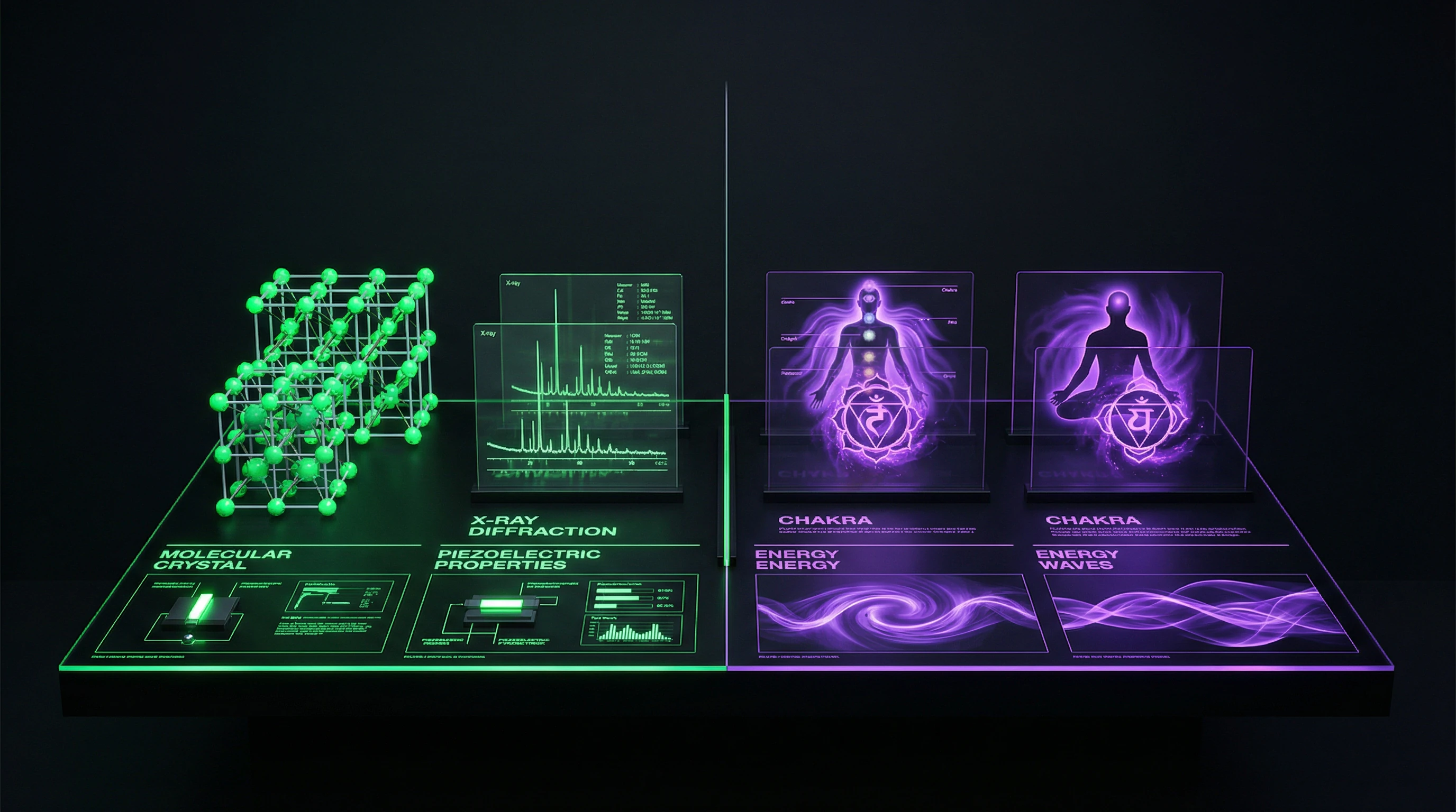 Comparative table of scientific crystallography and pseudoscientific claims about crystals