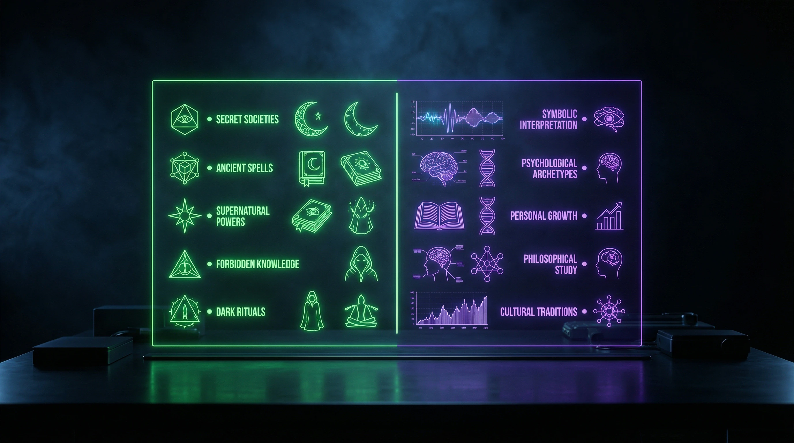 Comparative table of common myths about esotericism and scientific facts