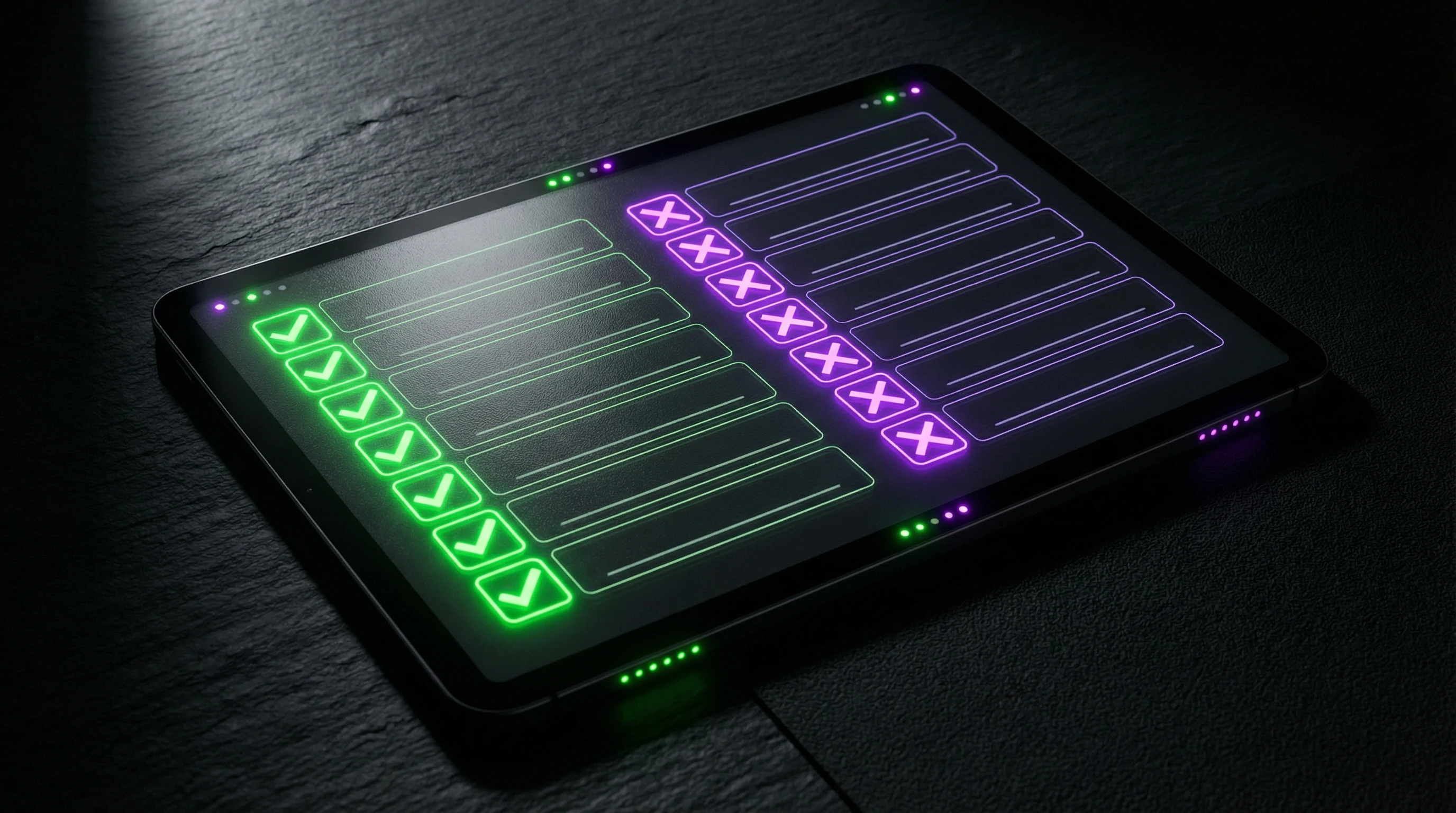 Diet assessment checklist with red and green safety flags