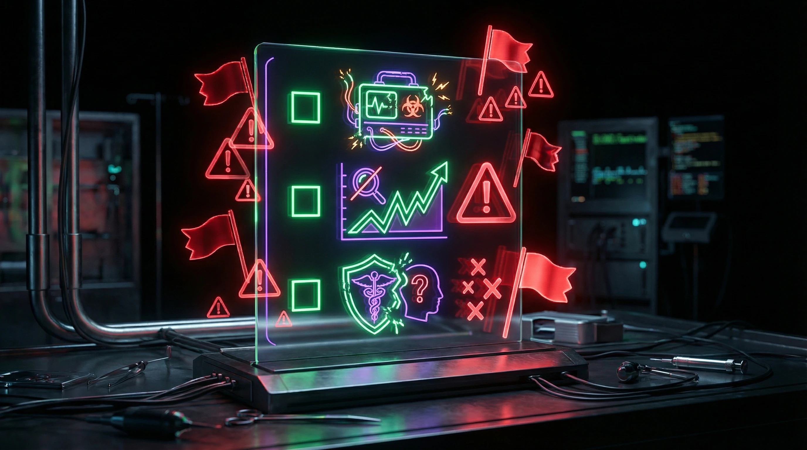 Visual checklist of fraudulent diagnostics red flags