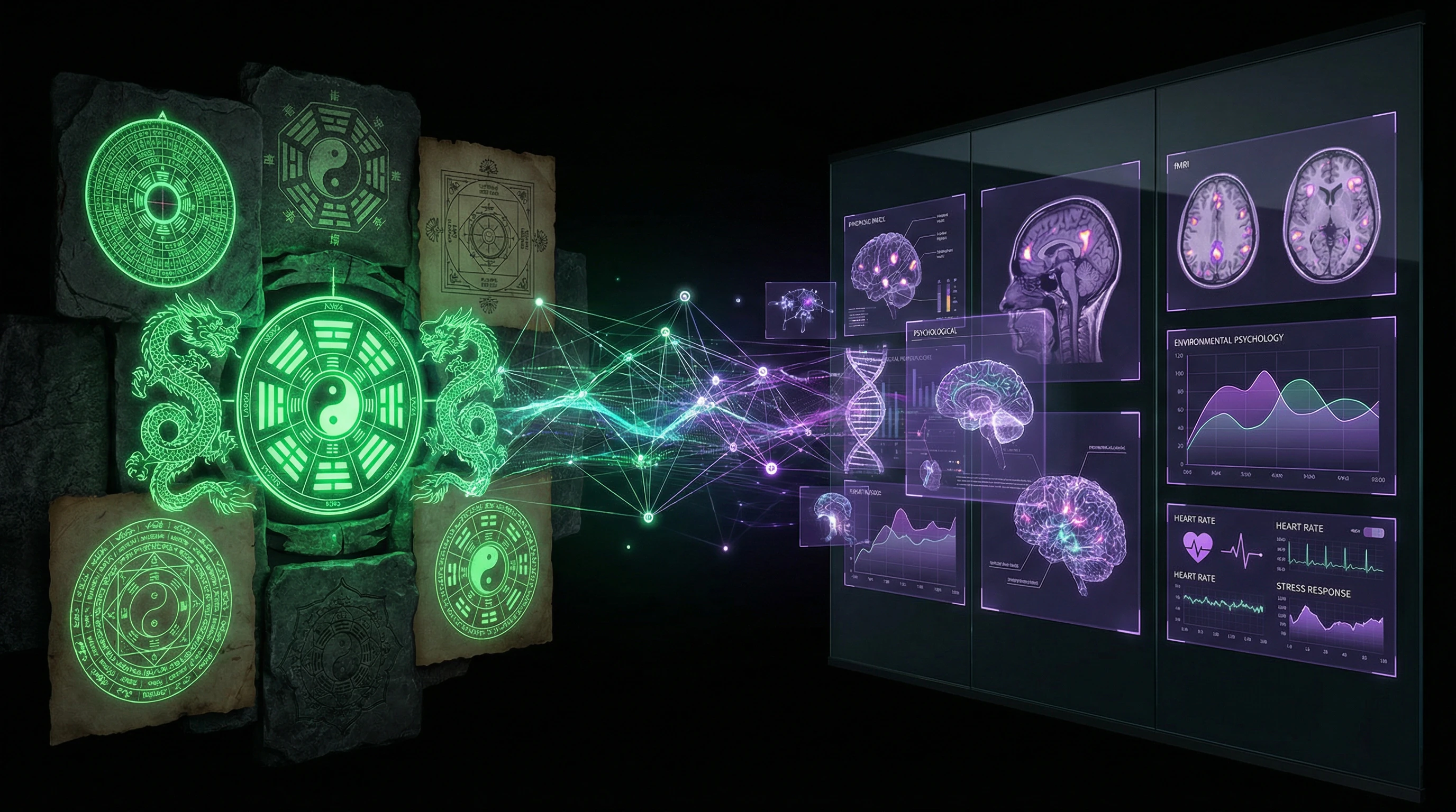 Diagram showing connection between traditional principles and modern scientific data