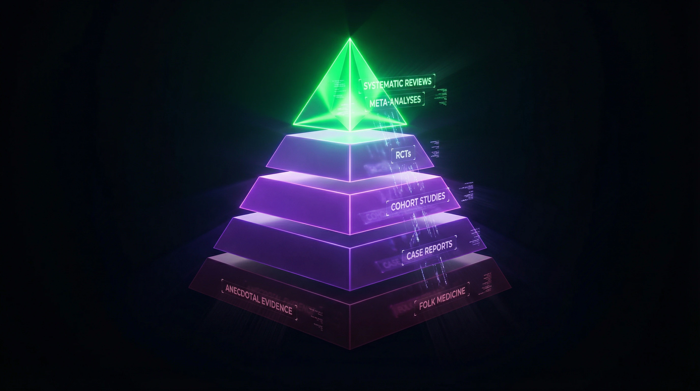 Evidence hierarchy pyramid with systematic reviews at the top