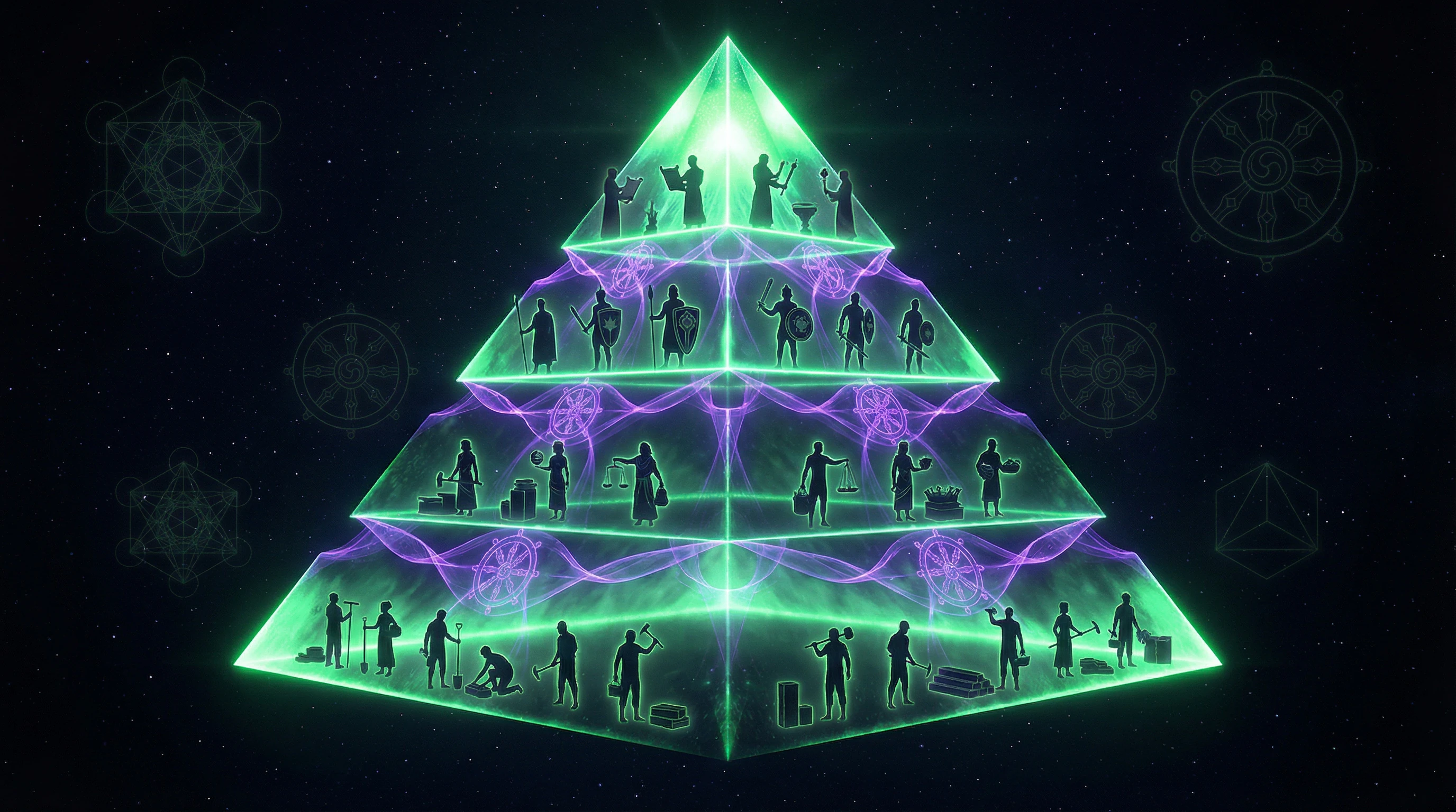 Hierarchical structure of the four varnas with religious functions