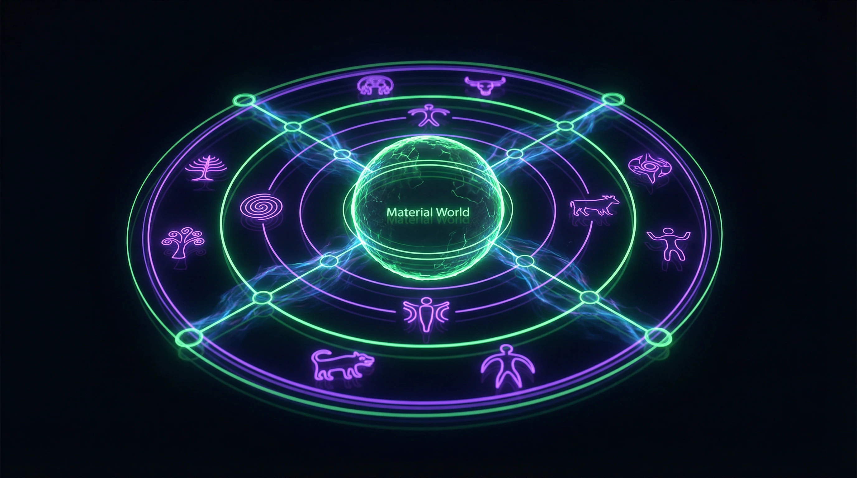 Diagram of animistic worldview structure with central elements