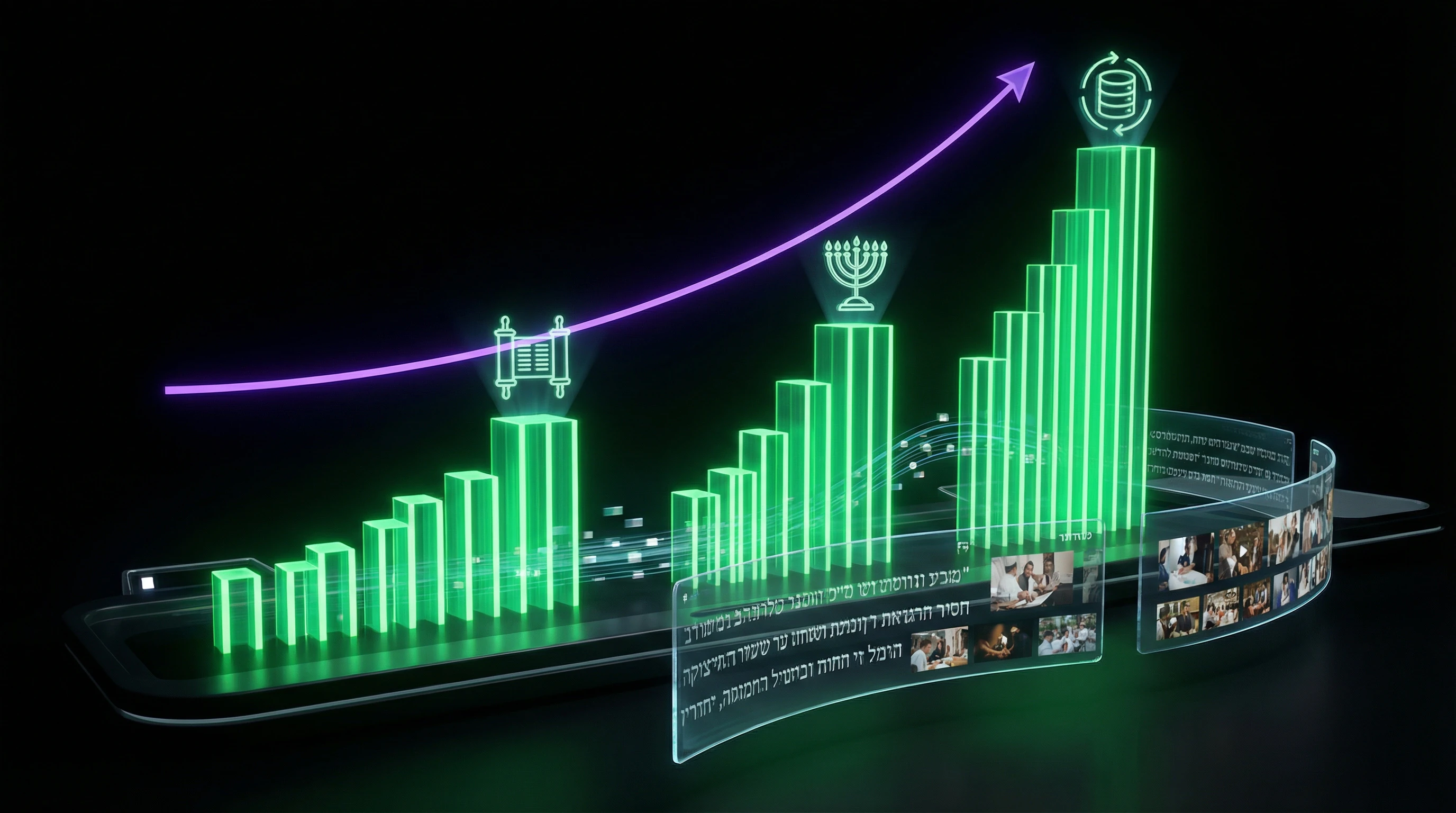 Infographic showing growth of digital Jewish platforms from 2000 to 2020
