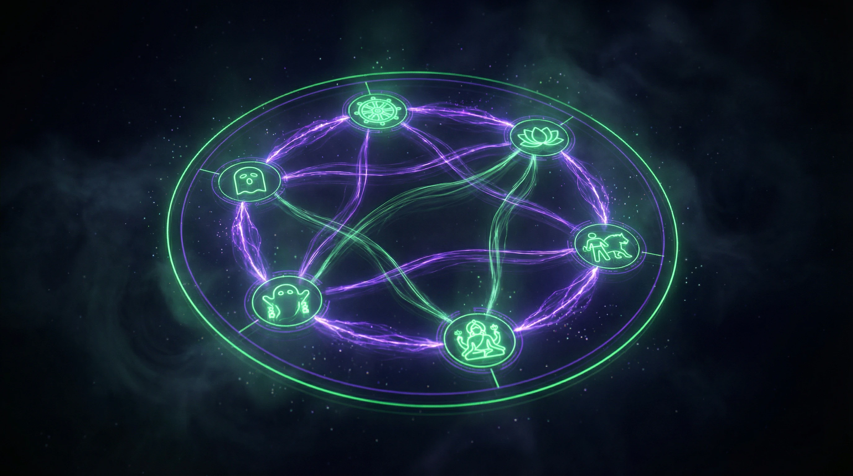 Diagram of the samsara cycle with six realms of rebirth
