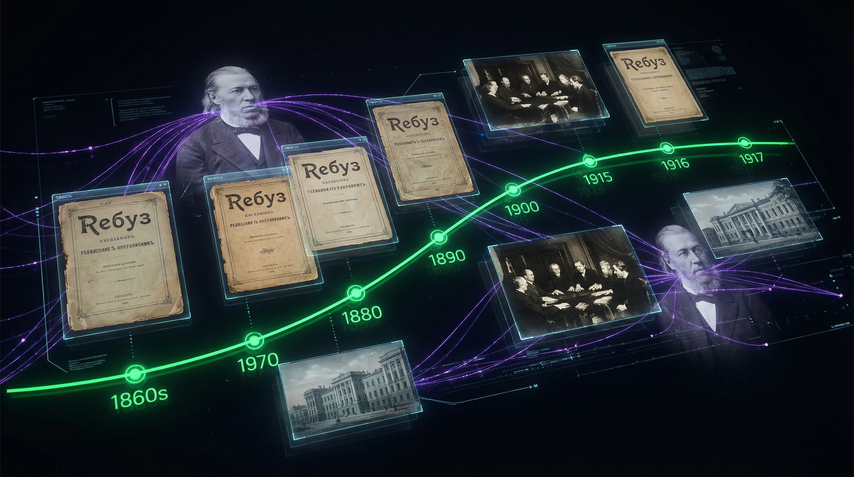 Chronological timeline of spiritism development in Russia from the 1860s to 1917