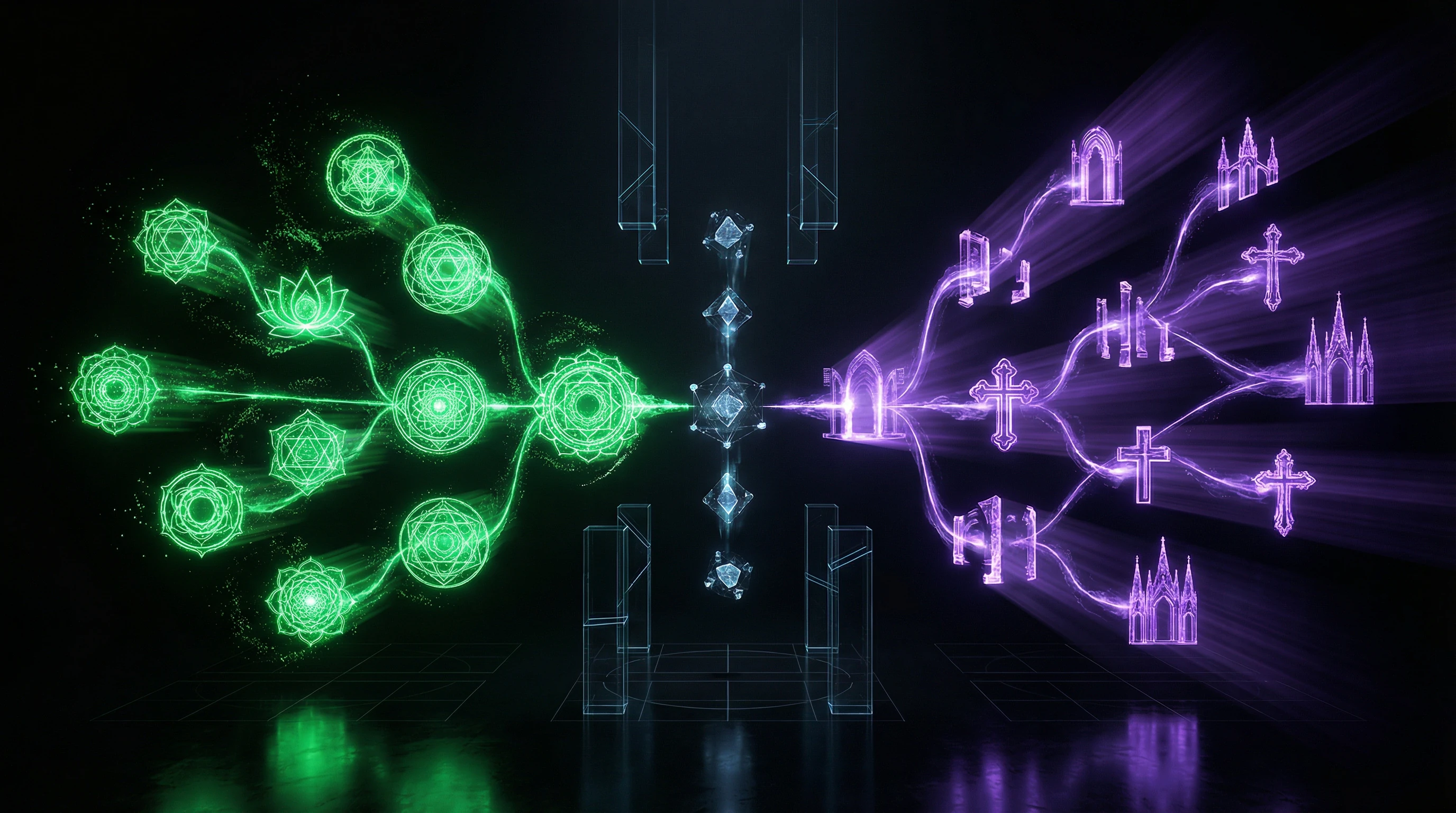 Comparative diagram of Eastern and Christian NRMs by criteria of origin and doctrine