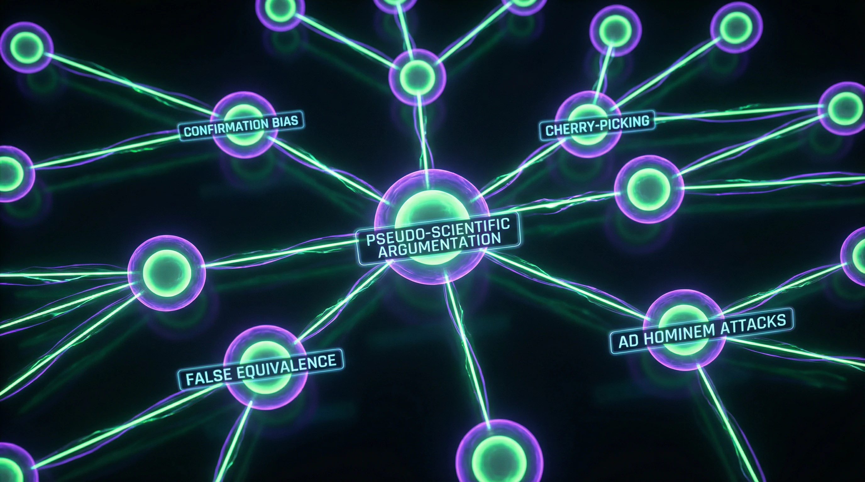 Diagram of main logical fallacies of pseudo-debunkers