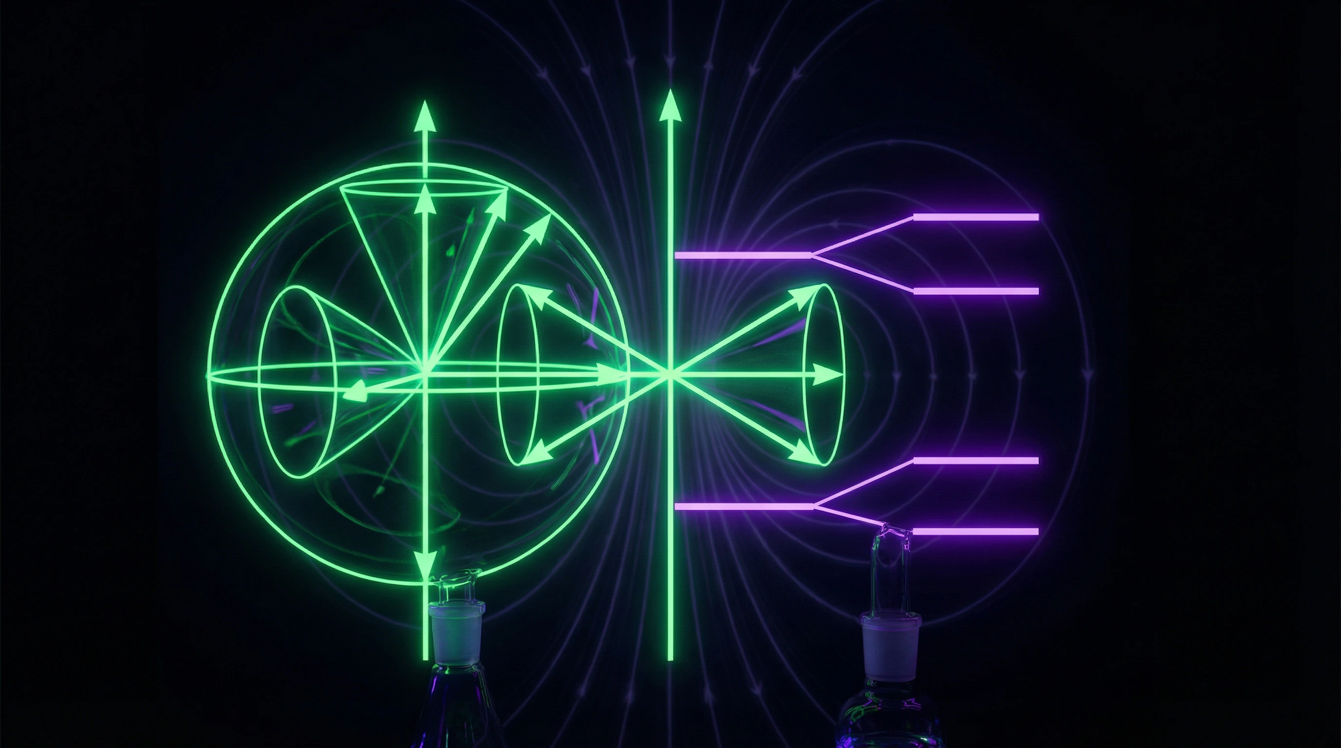 Angular momentum quantization diagram with L vectors and m projections