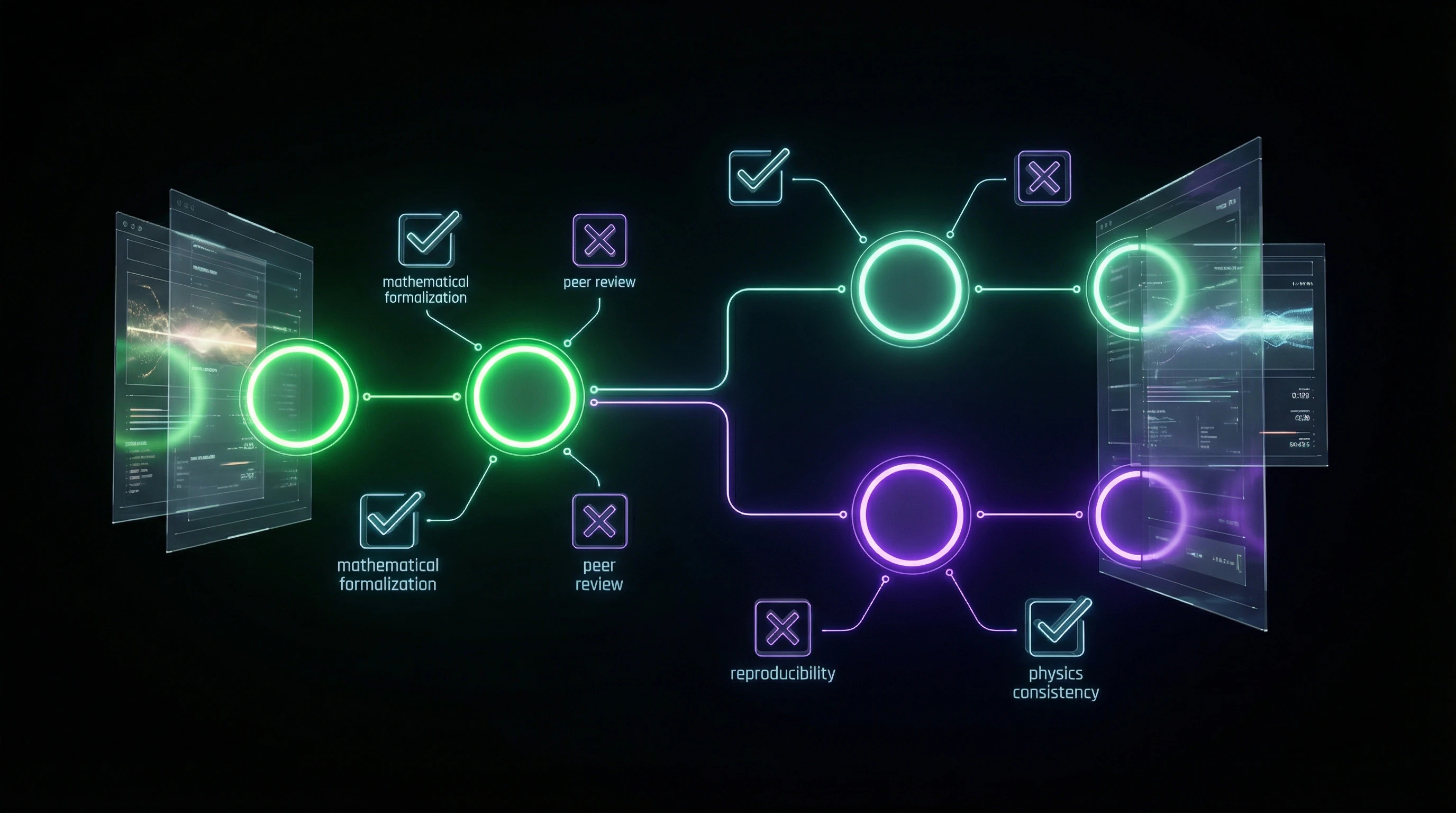 Flowchart for verifying quantum claims with evaluation criteria