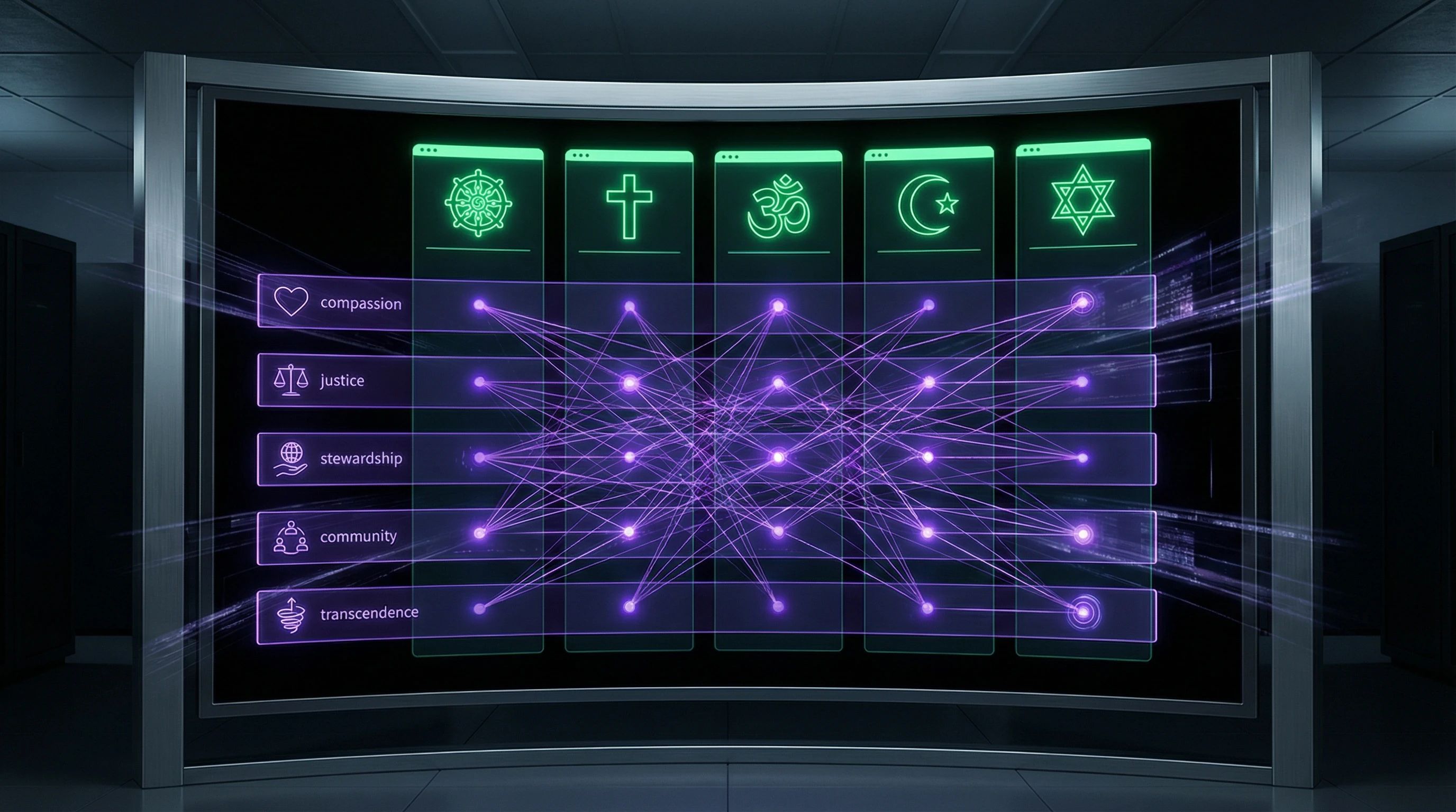 Comparative table of ethical priorities across five world religions