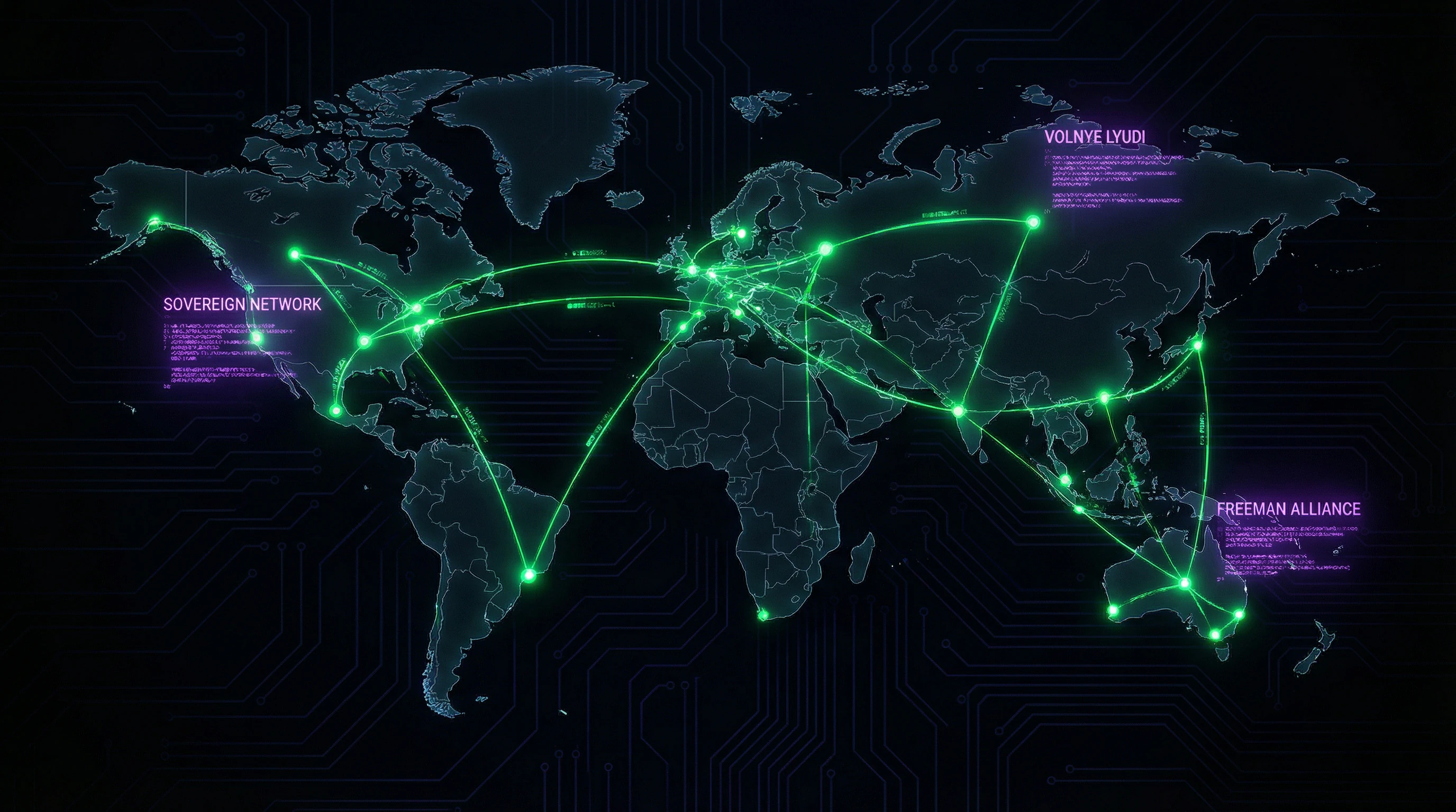 Map of sovereign citizen movement spread across countries with local names indicated
