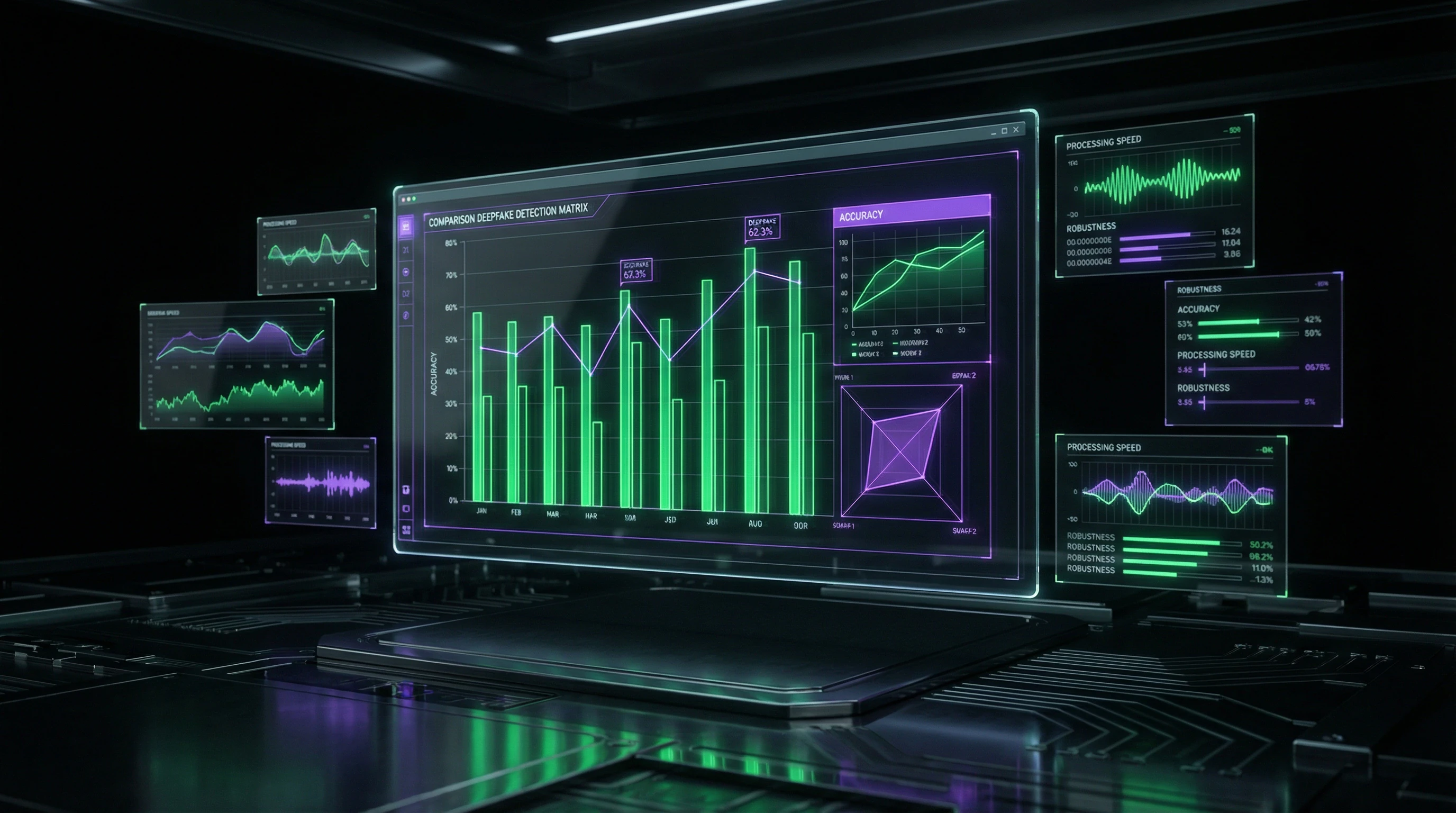 Comparative table of deepfake detection methods with accuracy metrics