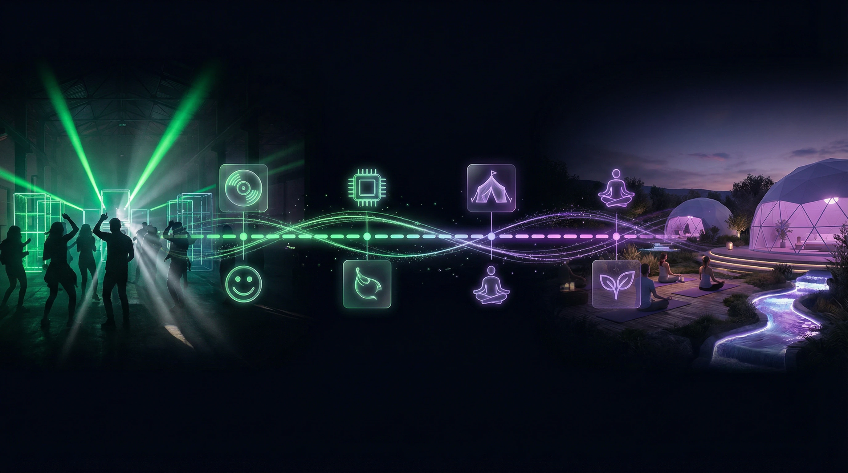 Timeline of rave practice evolution from the 1990s to 2025