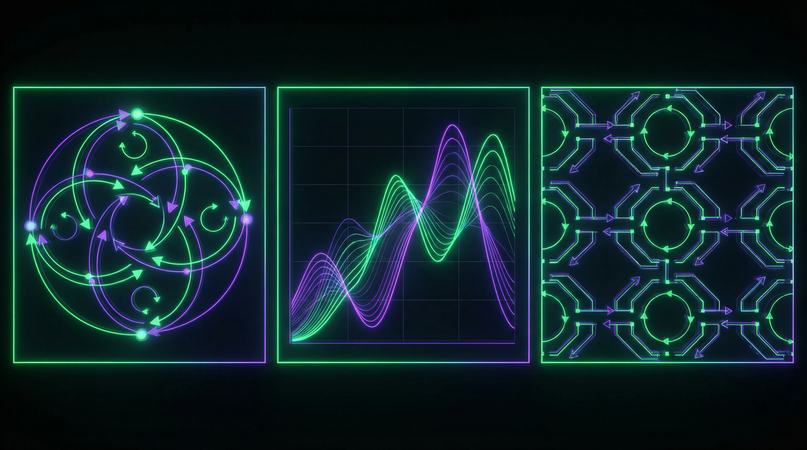Visual comparison of three types of systems tools: causal loop diagrams, behavior over time graphs, and systems archetypes