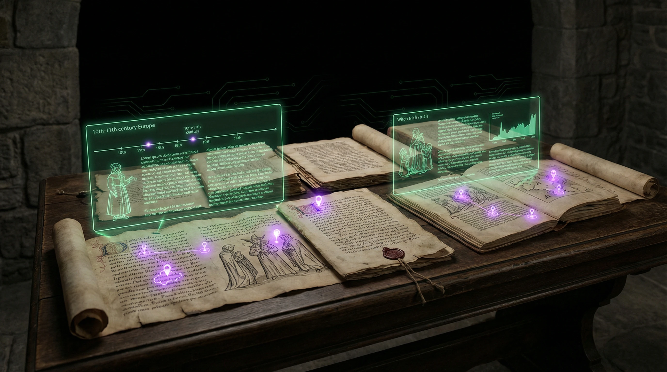 Medieval documents with references to witchcraft from the 10th-11th centuries