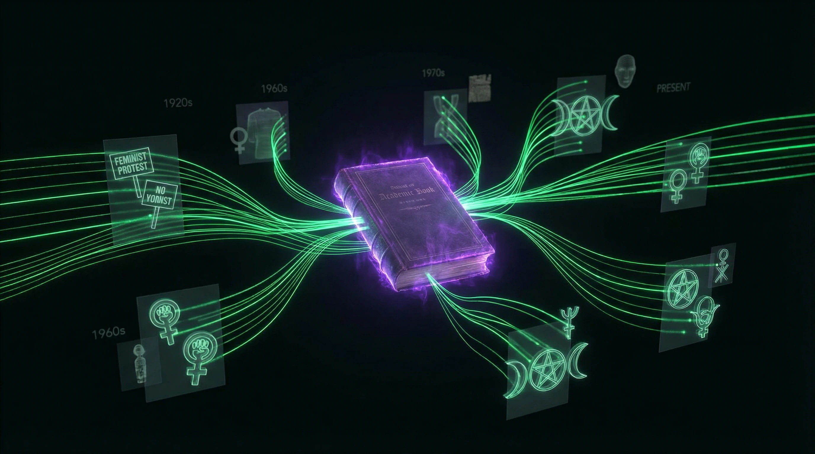 Diagram of Margaret Murray's theories' influence on modern movements